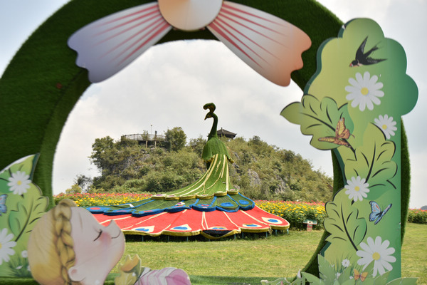 孔雀雕塑。趙華海攝