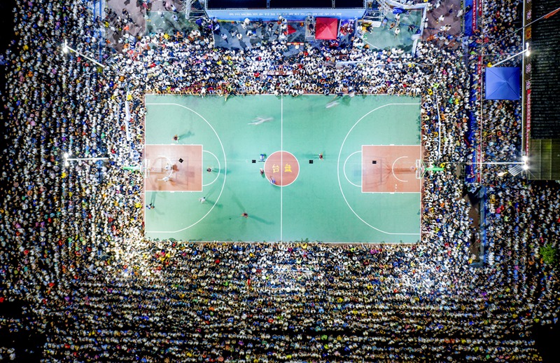 “村BA”比賽現場。 張奎攝