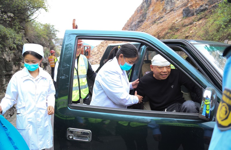 5月19日，大方公2023年交通戰備暨公路邊坡災害應急演練現場。趙雄雄攝