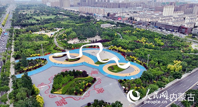 航拍絲綢之路公園。人民網 孟佳澍攝