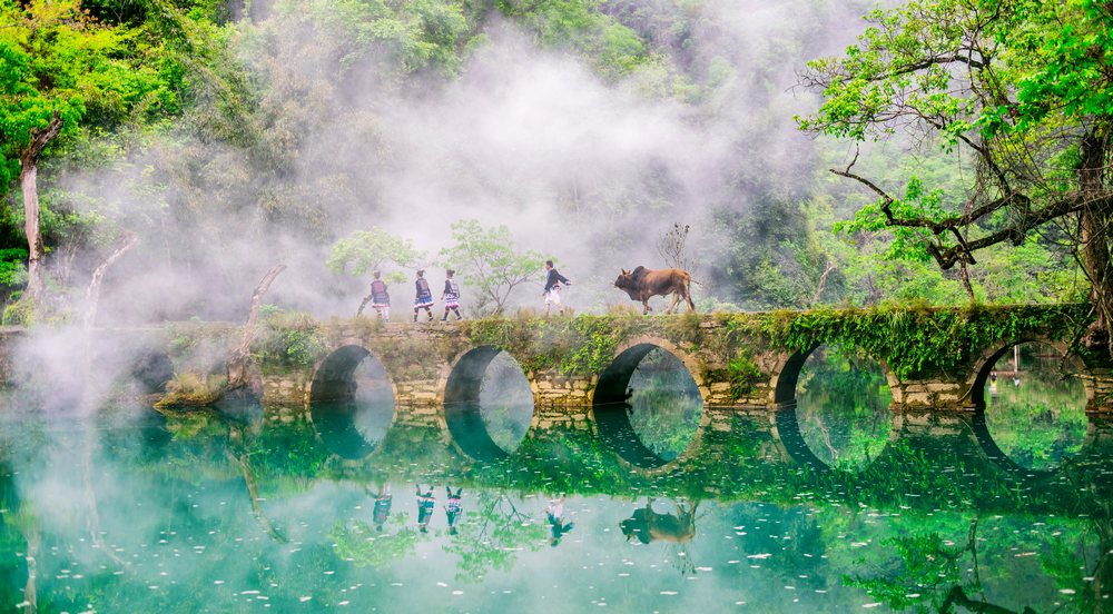 小七孔晨曦。姚先頓攝