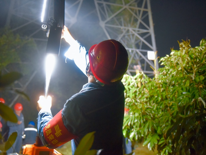 抗災復電黨旗飄。