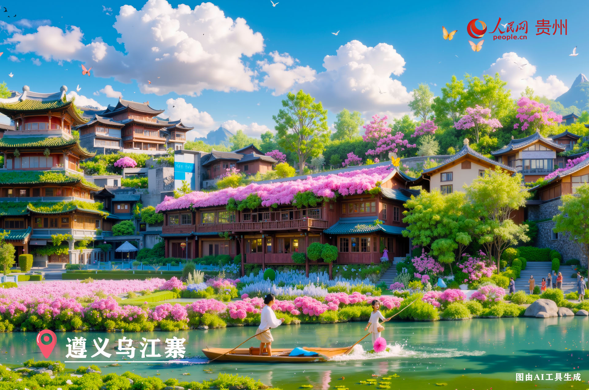 烏江寨位于遵義市播州區尚嵇鎮和新民鎮交界處。這里烏江河貫穿，有獨特黔北風光，建筑為黔北民居風格，景區集觀光、休閑、度假等多業態于一體。