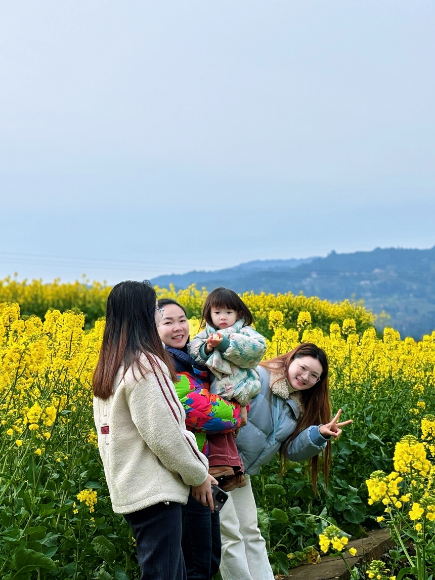 趁著大好風(fēng)光，游客們用相機、手機定格美好瞬間。
