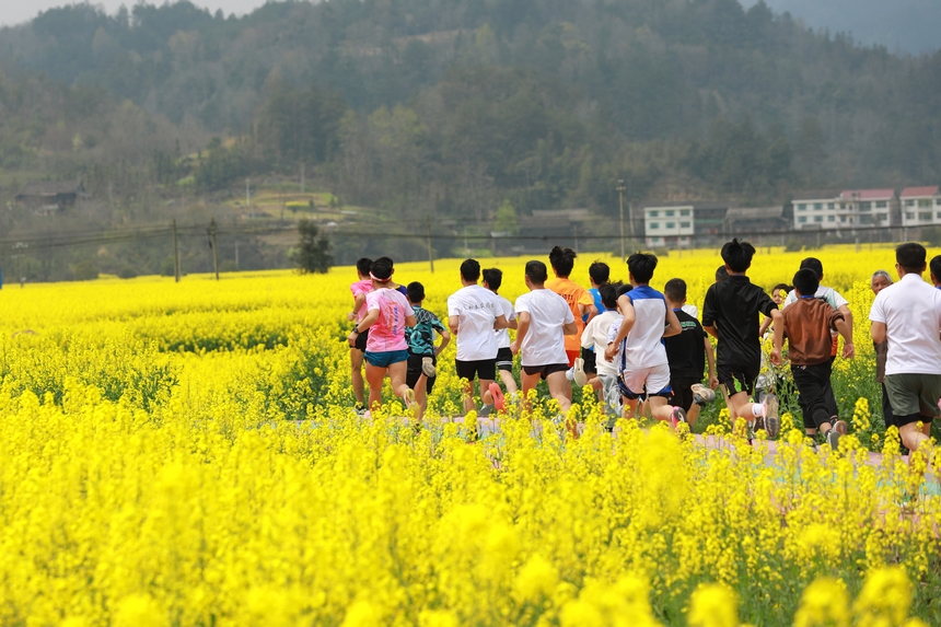 趣味村跑活動現場。楊家孟攝
