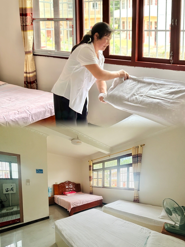 避暑季結束了，鄧書群正在收拾游客們離開后的客房。王燁  攝.jpg