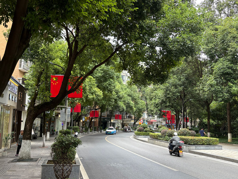 仁懷城區紅旗飄飄。