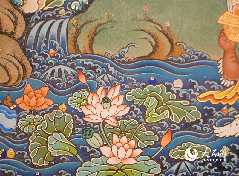 唐卡作品。人民網記者 楊啟紅攝