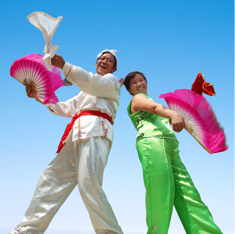 民間花燈表演。