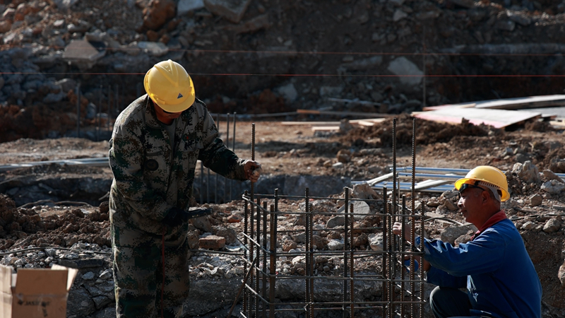 游客服務中心建設現場。