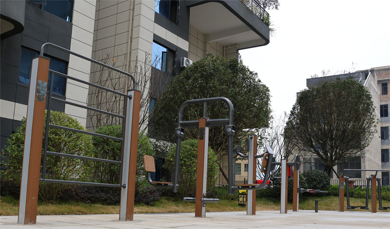 小區添置的健身器材。