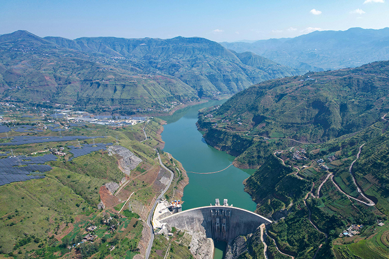 航拍國家電投貴州金元象鼻嶺水電站。楊平貴攝