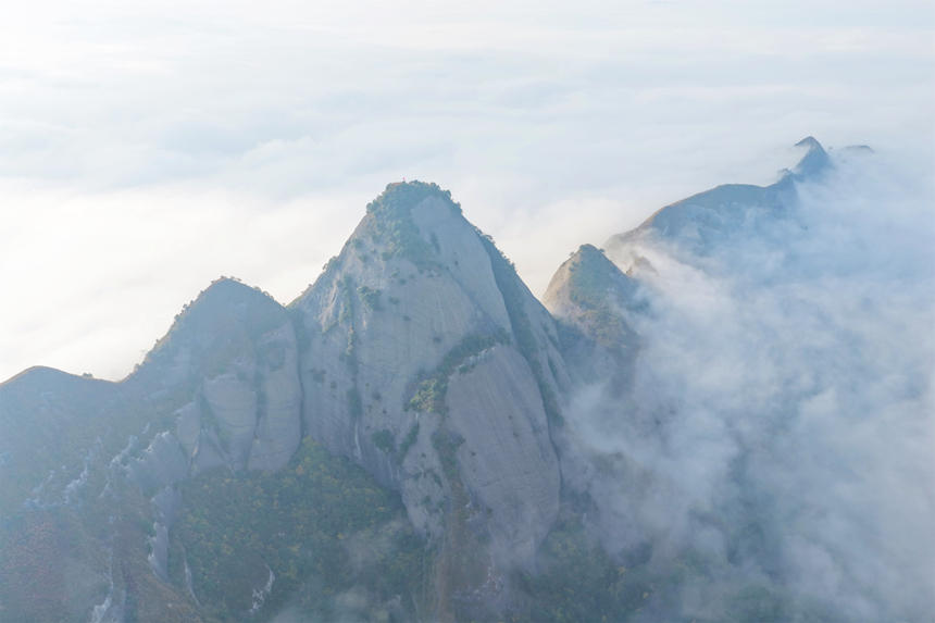 云霧中的金鐘山。張大美攝