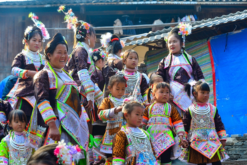 岜沙苗寨蘆笙節。