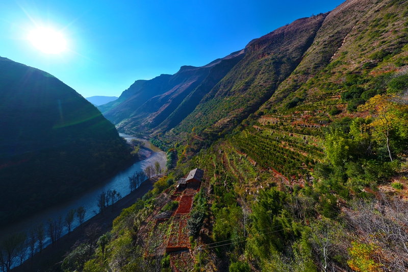 威寧自治縣海坪村橘子種植基地一角。