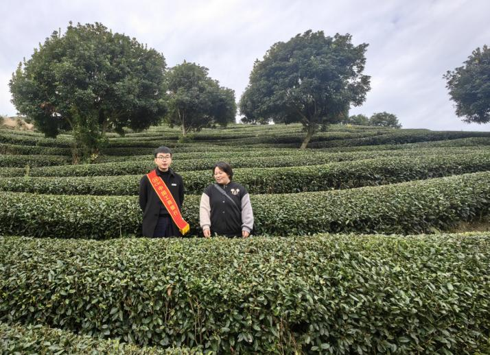 圖為客戶經理走訪某茶場,做好企業主金融服務。