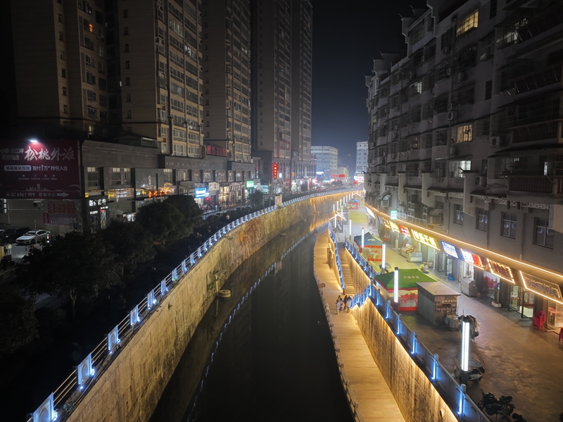 南門河夜景。