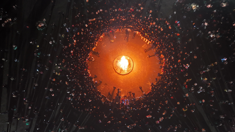 篝火晚會(huì)現(xiàn)場(chǎng)。