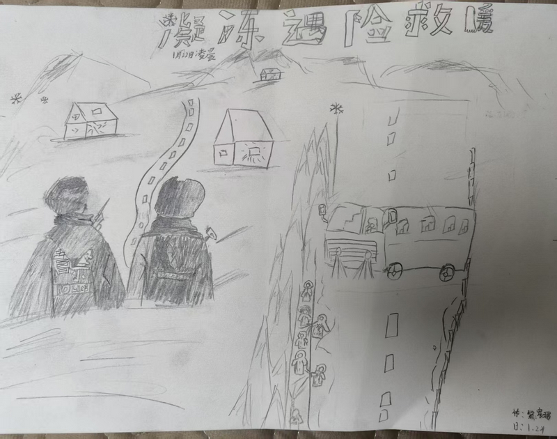 1月27日,黎宸瑞小朋友畫的畫。