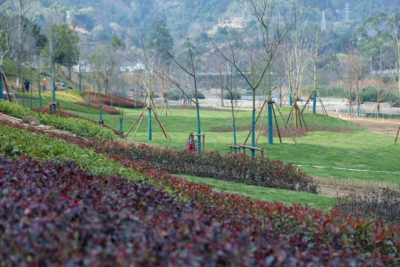 貴州省樟江幸福河湖建設項目回龍閣段初現雛形。