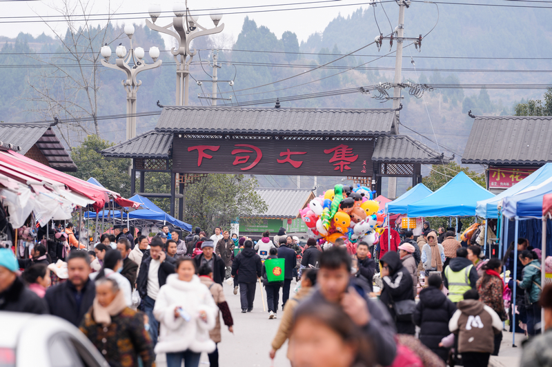 1月23日，凱里下司大集，人流如織。