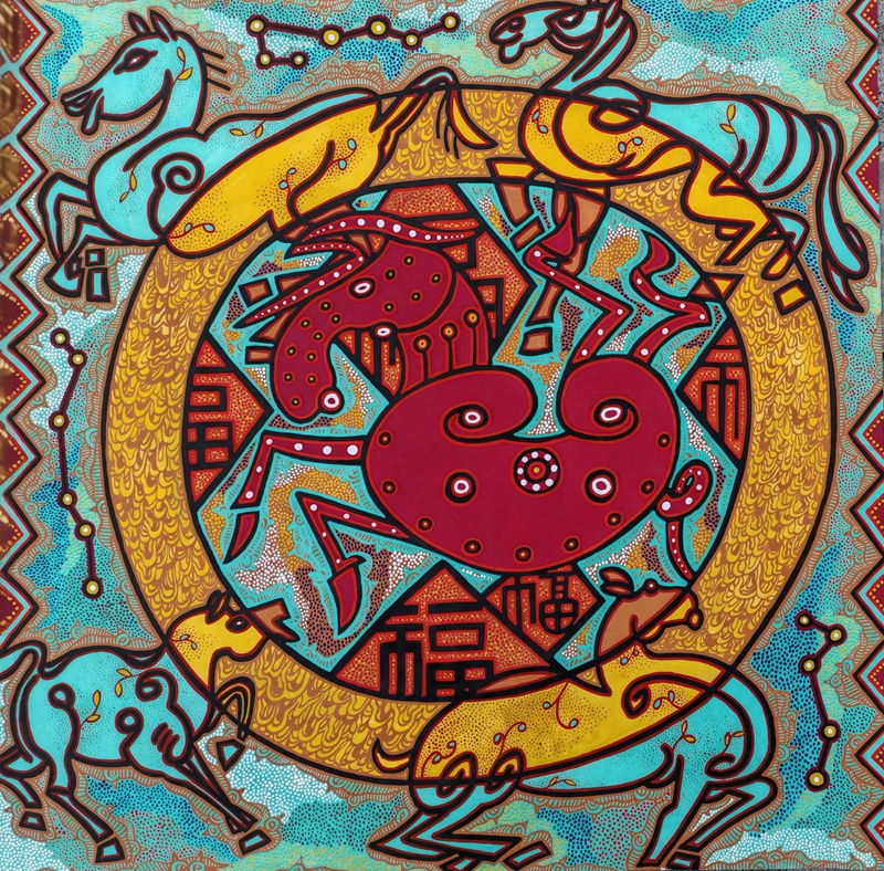 《五花馬迎春納?！?劉華 創作.jpg