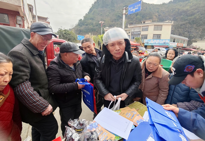 趕集群眾前來咨詢用電問題