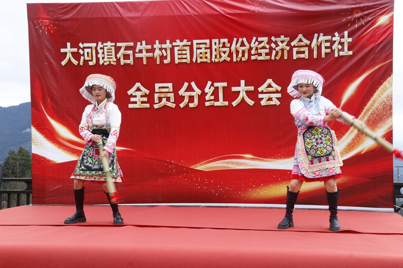 5、分紅正式開始前，現場還舉行了精彩的文藝表演 。.JPG