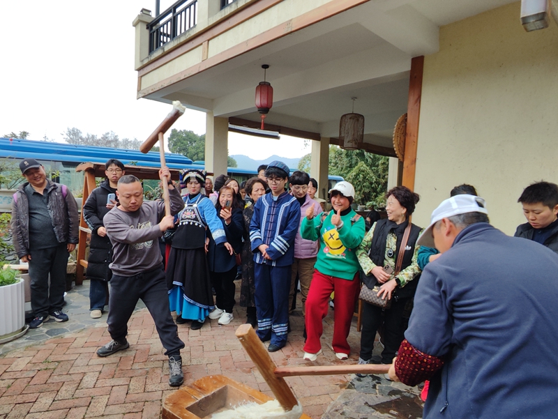 游客在打糍粑  鄢永華攝.jpg