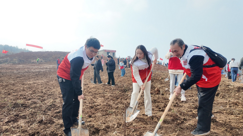 銅仁市陽光志愿者協(xié)會(huì)志愿者連續(xù)9年參加植樹活動(dòng)。朱子立攝