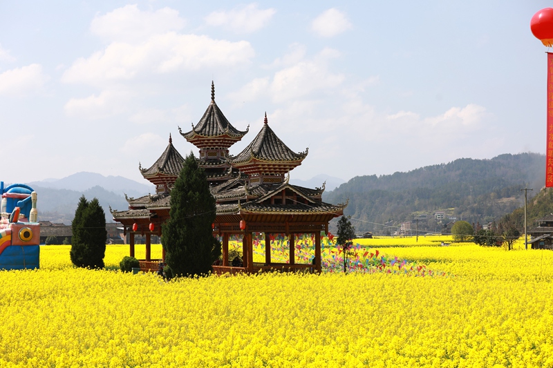 3月12日，劍河縣南明鎮南明大壩風光。