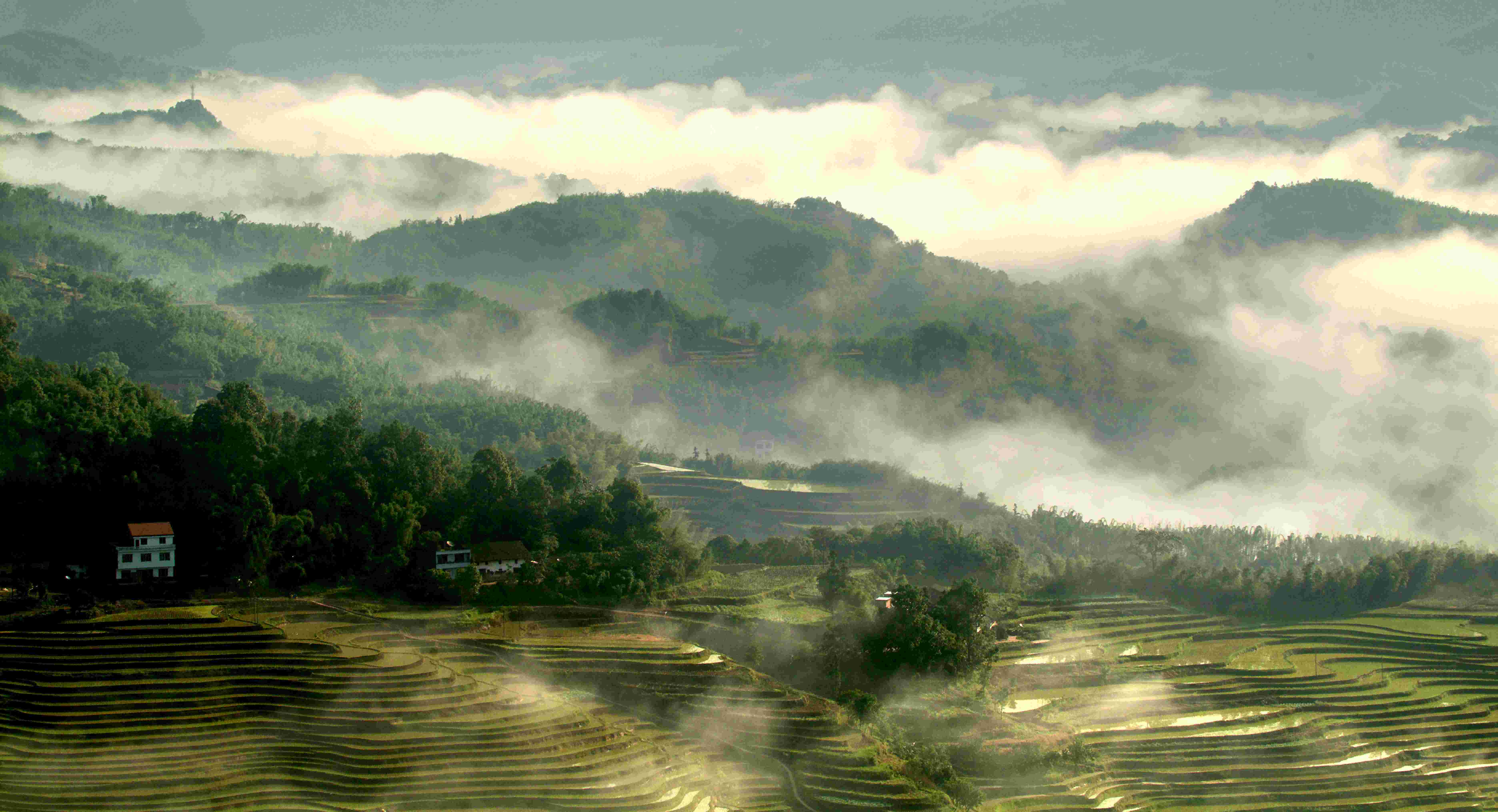 赤水寶源云海。付樹湘攝