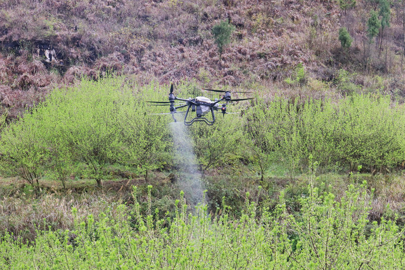 無人機作業(yè)。