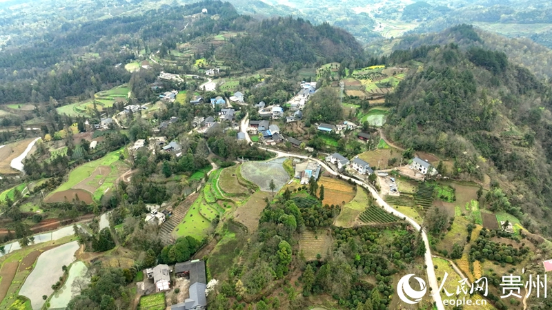 航拍貴州省遵義市鳳岡縣陳家山寨。人民網 陽茜攝