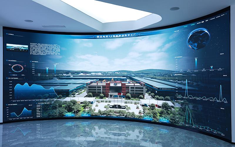 固達(dá)5G+AI數(shù)字工廠大屏。