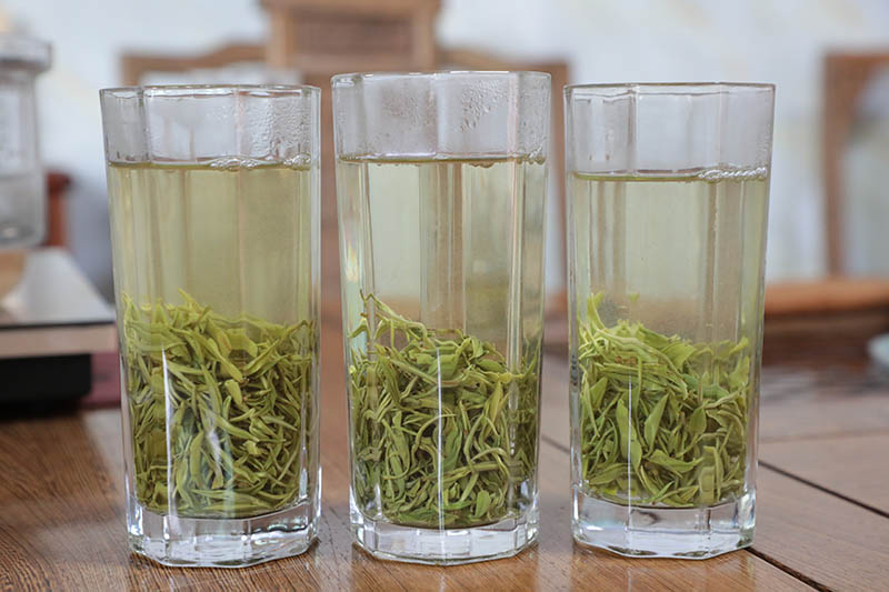 圖為石阡縣一茶企炒制好的明前茶。楊文美攝